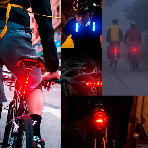 Luz Trasera Stop Led Roja 360° Bicicleta Recargable Usb