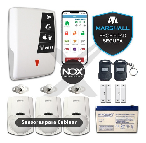 Kit Alarma Para Casa Seguridad Marshall Go Plus Para Cablear