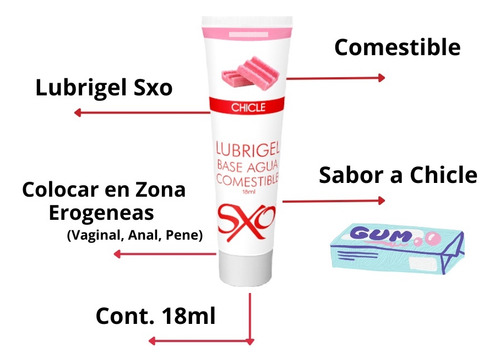 Lubricante Comestible Cereza 18ml & Rock Hard Potenciador Chicle