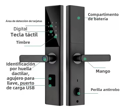 Cerradura Inteligente Con Huella Tarjeta Aplicación Llave