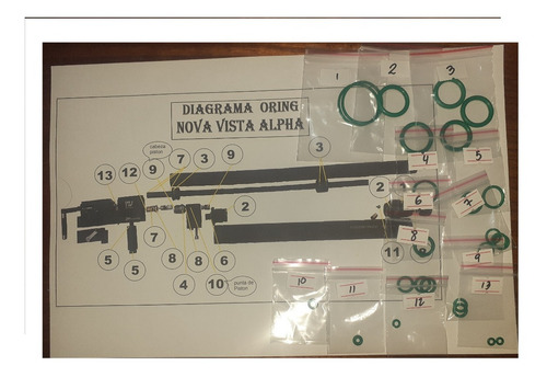 Imagen 3 de 4 de Kit Oring Pcp Nova Vista Alpha