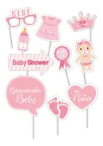 Comprar 10 Photo Props Para Baby Shower Revelacion Genero Bebe Niña