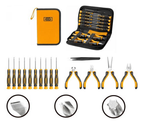 Set Destornillador Presicion 15 Pcs Ingco Hktts0151