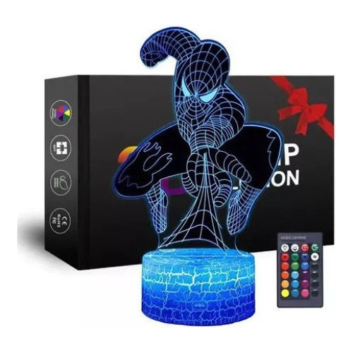 Luz Nocturna Led 3d De Spiderman, El Regalo Perfecto Para Ni