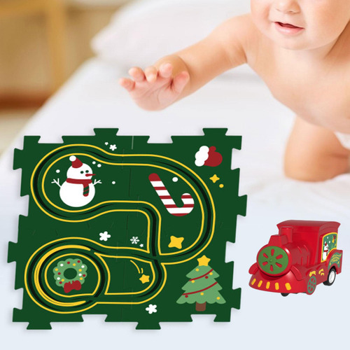 Puzzle Tracks Set Track Toy Un Rompecabezas De 4 Piezas