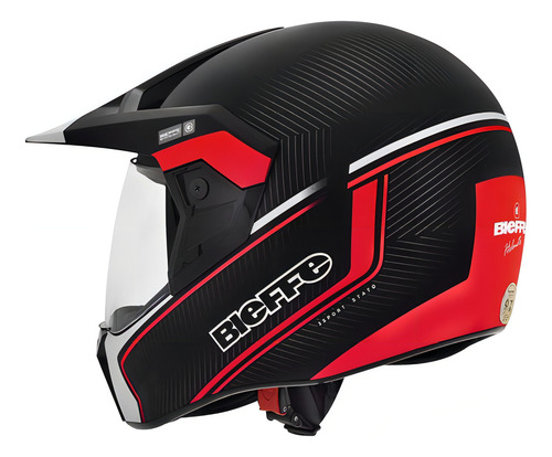 Casco de moto Bieffe 3 Sport Stato negro y rojo