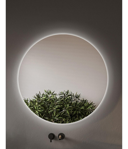 Espejo Circular Led Fría Para Baño Acabado Canto Pulido