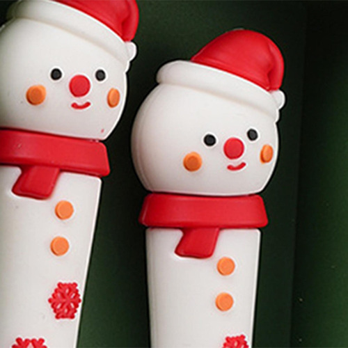 Juego De 2 Cucharas Y Tenedores Navideños, Muñeco De Nieve