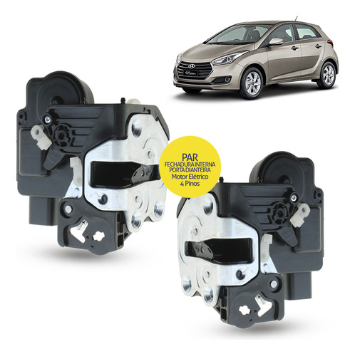 Par Fechadura C/ Motor Porta Dianteira Hb20 12 A 19