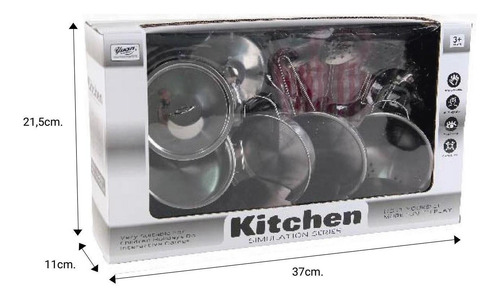 Imagen 5 de 6 de Juego De Cocina Kids Set Juguete De Cocina 11 Piezas