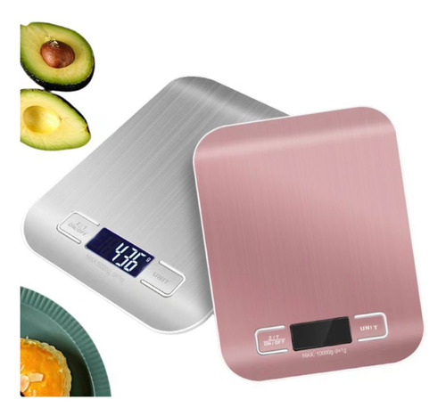 Báscula De Cocina 10kg Alta Precisión Tipo Batería Plata