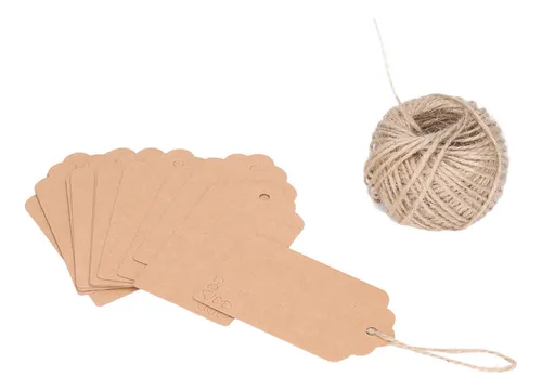 * 100 Etiquetas Para Ropa, Papel Kraft De Doble Cara, Para