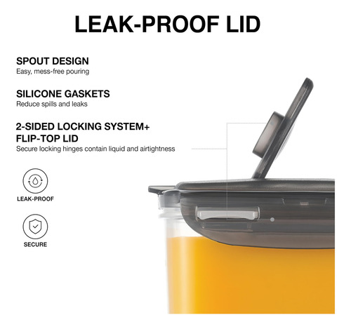Jarra De Agua Para Refrigerador 1,89 Litros Color Gris