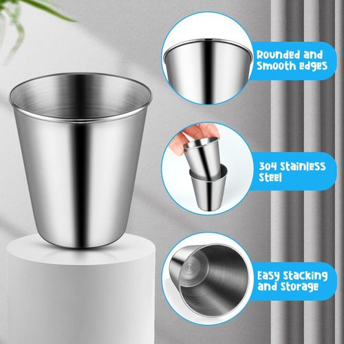 Gtwfyk 8 Pcs Gases De Chupito De Acero Inoxidable, Copa De C