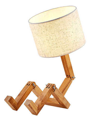 Lámpara De Mesa Robot De Madera Con Forma Plegable Ajustable