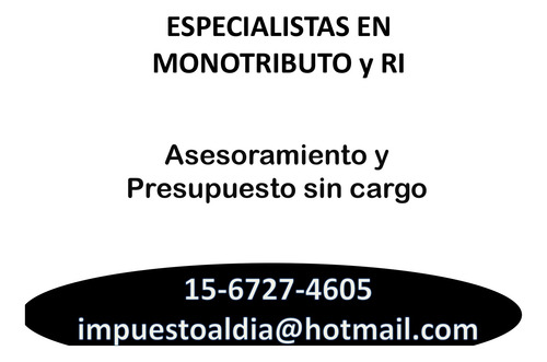 Imagen 3 de 5 de Monotributo Ingreso Brutos Declaración Jurada Inscripciones