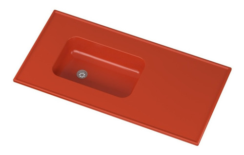 Mesada Marmol Sintetico 120x60 C/ Pileta Reversible Dur Rojo