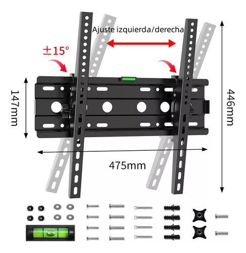 Soporte Pantalla Tv Pared 26 A 65 Pulgadas Máx 60kg Color Negro soporte Para Tv,soporte Para Television