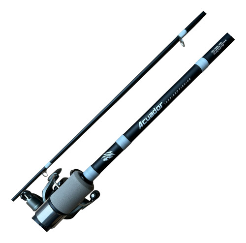 Combo Caña Okuma Acuador 2.10m Spinning Con Carrete Pesca Negro