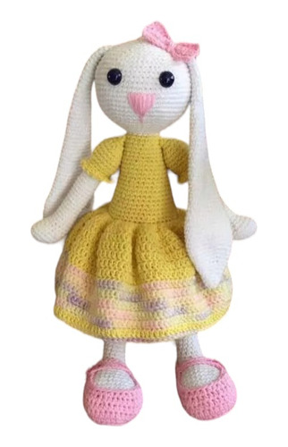 Muñeca Tejida Coneja Orejas Largas Juguete Amigurumi