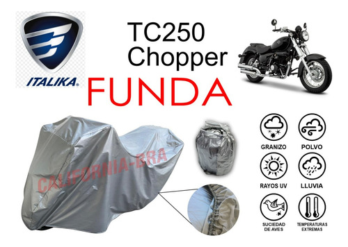 Funda Cubierta Lona Moto Cubre Italika Tc 250 Chopper