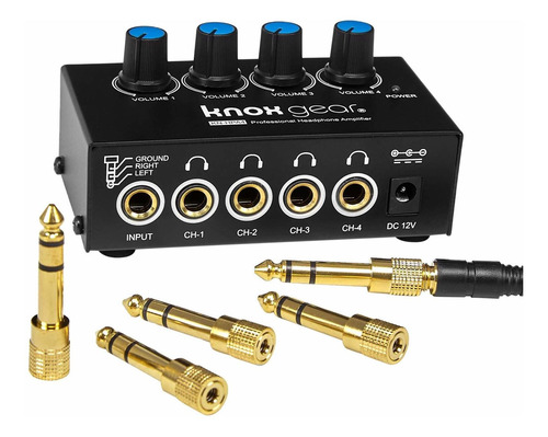 Knox - Amplificador Porttil Para Auriculares De 4 Canales Am