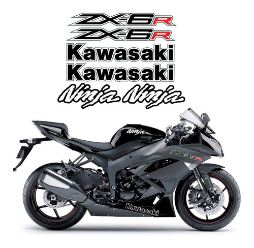Kit Adesivos Kawasaki Ninja Zx-6r 2012 Preto
