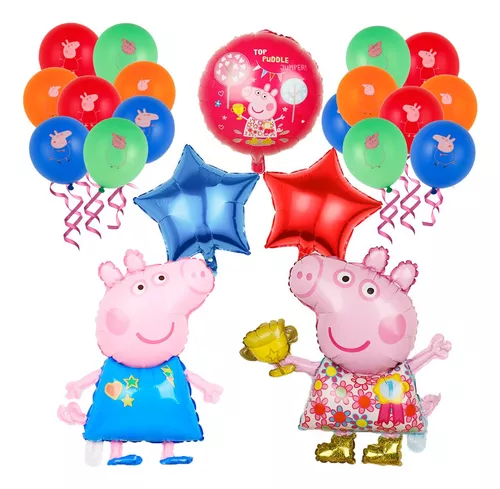 Globos De Cumpleaños Decoración Peppa Pig Fiestas Infantiles
