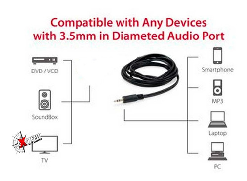 Imagen 4 de 10 de Cable Audio Adaptador 2 Rca Macho A Auxiliar 3,5 Mm Radio Tv