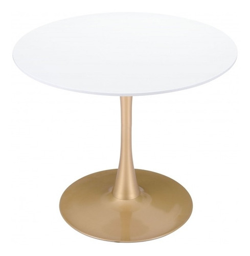 Mesa De Comedor Opus Blanco/oro Këssa Cdmx Color De La Tapa Blanco Color De Las Patas Oro