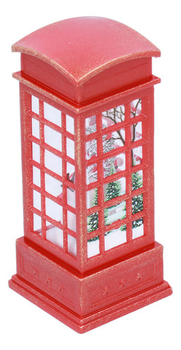 Decoración Navideña De Cabina Telefónica Con Santa Claus