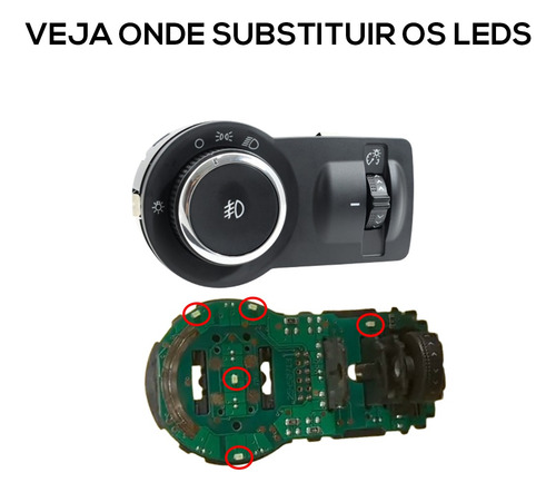 Led Botão Interruptor Chave Farol Milha Onix Prisma E Outros Amarelo