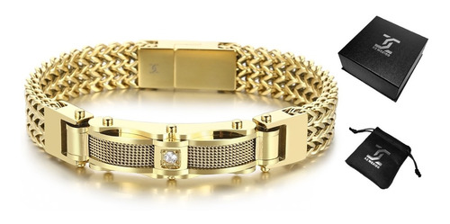 Pulsera Esclava 12 Mm Oro Laminado 18k Hombre Premium Caja