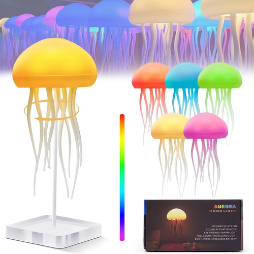 Lámpara De Medusa Con Patas Bailarinas Luz Led Noche 7 Color