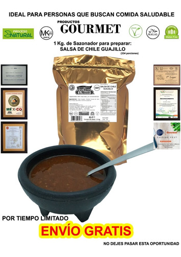 Salsa Chile Guajillo Deshidratada Polvo 1kg, Especias Kosher