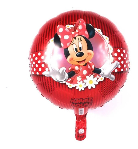 8 Balões Metalizados Minnie 22cm Ref:2482009 (balão+vareta)