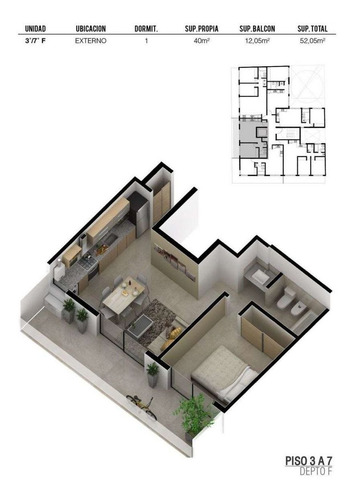 Imagen 10 de 18 de Depto En Venta 1dorm Con Balcon - B° Centro