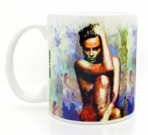 Mark Lewis Arte Charlize Theron Tazas 11 Oz Taza De Cerámica