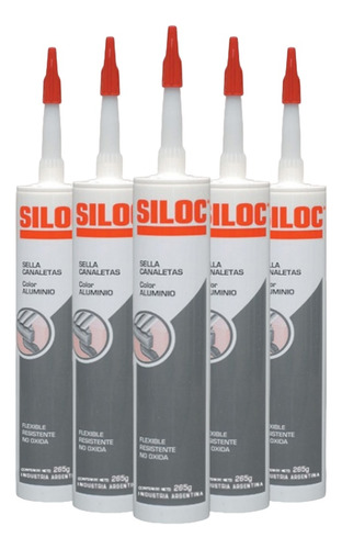 Sella Canaletas Color Aluminio Siloc Pintable 265g X 12un