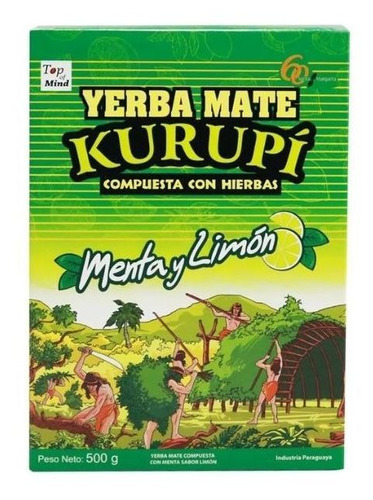 Erva Mate Para Terere Kurupi - Sabor Menta E Limão - 500g