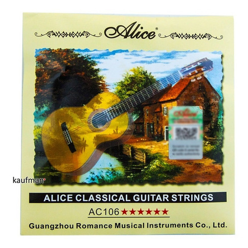 Alice Juego 6 Cuerdas Para Guitarra Acústica Clasica Nylon