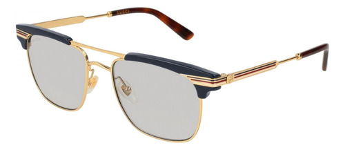 Gucci Gg0287s 006 Clubmaster Gris Dorado