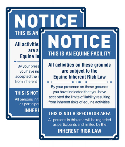 Equine Liability Statute Horse Barn Stable Farm Sign 2 Libre