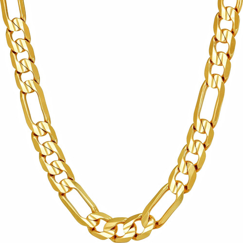 Lifetime Jewelry Collar De Cadena Figaro De 7 Mm Con Corte D