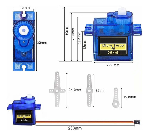 `servomotor Micro Sg90 De 1.6 Kg Servomotor Arduino De 5 Pie