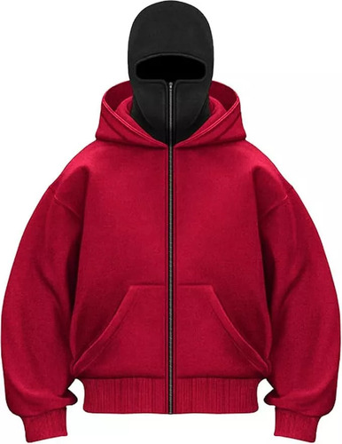 Sudadera Con Capucha Y Cremallera, Pasamontañas Con Capucha