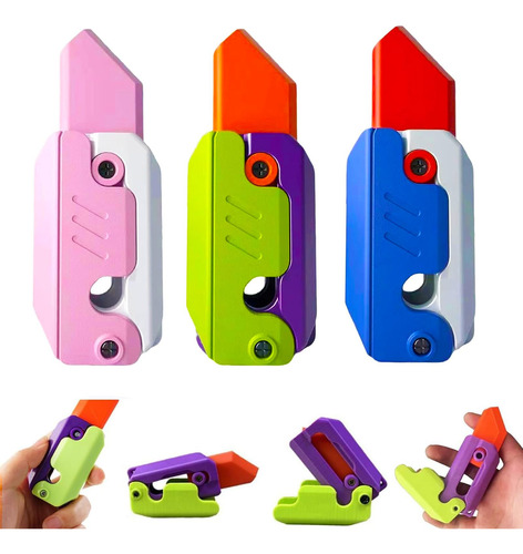3d De Impresion Fidget Toys Cuchillo, 3 Piezas De Cuchillo D