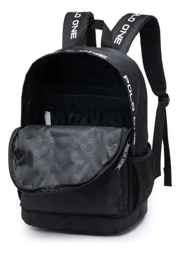 Mochila Bolsa Notebook Impermeável Resistente Escolar Viagem Cor Preto Desenho Do Tecido Lisa