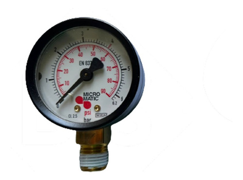 Manómetro Para Regulador Co2 Micromatic 0 - 6 Bar Baja