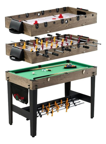 Mesa Ping Pong Multijuegos 3 En 1 Billar Futbolito Works Color MD Sports